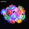 10led 20led Artificielle Rose Fleur Guirlande Lumineuse LED Rose Lampe Éclairage Fleurs Blanc Rose pour Vacances Valentine Décoration De Mariage HHA1131