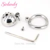 Sodandy 2018 Super Small Devices Stainless Steel Mens Cock Cage Metal Penis Locking Cock Ring Bondage Cbt Sex ToysT1908163272179