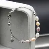 Nova moda pérola de água doce jóias 6-8mm oval cor misturada pérola pulseira feminina charme pérola de jóias por atacado