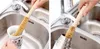 Ahşap Kupa Fırçası Hindistan cevizi Palm Uzun Sap Şişe Kupa Temizleyici Pot Cam Mutfak bulaşığı Temizleme ev Fırça Araçları 24cm SN167 yıkanması