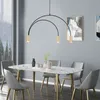 Poste moderno minimalista geométrico LED luz colgante 3 lámparas personalidad simple creativa sala de estar dormitorio comedor luz colgante de hierro