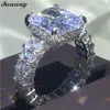 choucong Full Princess cut Ring 925 Sterling Silver Big 6ct 5A cz Engagement Wedding Band Rings For Women Bridal Jewelry Gift