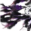 羽毛工芸品紫色の夢のキャッチャーウィンドチャイムハンドメイドインドのドリームキャッチャーネット壁掛け車の装飾5ピース/ロットGa454