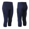 Calças de corrida femininas capri para esporte alta cintura fina bolso leggings 34 yoga compressão collants ginásio roupas de fitness esportiva11246392