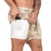 2020 Heren 2 in 1 fitness Running Shorts Mannen Shorts Camouflage Sneldrogend Training Gym Sport Joggers Korte Broek3994156