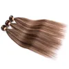 Piano # 4/7 gemengde kleur braziliaanse menselijke haar 3bundles bruin hoogtepunt mix met honing blonde piano kleur menselijk haar weeft extensies