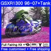 +Tank For SUZUKI GSXR1300 Hayabusa flames Blue 96 97 98 99 2000 2001 333HM.213 GSX R1300 GSXR 1300 1996 1997 1998 1999 00 01 02 Fairings