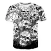 12 olika stilar Skull Head Print Men's Short Sleeve T-shirt Plus Size M-5XL Män 3D Designer Kläder