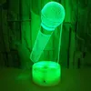 Lampada da tavolo a forma di microfono 3D LED Night Light 7 colori che cambiano camera da letto illuminazione del sonno decorazioni per la casa regalo di Natale