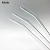 Special Fine Curved Glass Straight Bend Drinking Glass Straws Reusable Eco-friendly With Cleaning Brush For Smoothies, Tea, Juice