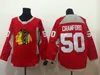 Chicago Blackhawks Maillot d'entraînement rouge Maillots de hockey sur glace 88 Patrick Kane 19 Jonathan 2 Keith Sharp 50 Maillots Crawford