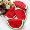 Plush Red Watermelon Coin Bags Fruit Wallet Big Volume Watermelon School Kids Pen Pencil Bag Case Popular Coin Purses Gift