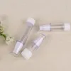 Empty 50ml round cosmetic airless pump bottle in plastic, white lotion bottle packaging with white airless pumps and transparent body LX1300