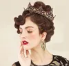 Barokowa Kryształowa Księżniczka Pełna Okrągła Korona Bridal Włosy Biżuteria Krąża Król i Queen Pearl Tiara na ślub Pageant Party Prom Vintage