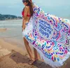 profissional logotipo esteira de praia de microfibra personalizado digital impressa toalha de praia rodada franjas tapeçaria cobertor Home Decor Yoga Mat Xaile 150 centímetros