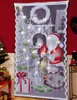 40 * 48 inches Julgardiner Santa Clause Utskrift Reindeer Printed Lace Gardiner för vardagsrum Sovrum Barnens gardin Hemtextil