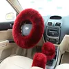 2022 Universal 3pcs set Fur Wool Furry Fluffy Thick Car Steering Wheel Cover Winter Fausse fourrure Chaud avec 40 jours autour Express boat247I