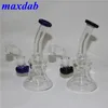 Clear Mini Pocket Glass Bongs Recycler Oil Rigs hookah Smoking Pipe water Pipes Bong Hookahs Shisha 14mm joint 7.4 inches tall