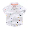 Bebek Giyim 2020 Çocuklar Bez Yaz Bebek Gömlek Çocuk Kısa Kollu Rahat Gömlek Erkek Karikatür Baskı Gömlek Erkek Giysileri