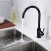 Promotie Solid 304 roestvrij staal Heet en koud Keukenkraan Sink Mengkraan met Aerator Sink Kraan Geborsteld Nikkel / Zwart