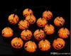 16 luces de cadena led de calabaza Halloween Naranja Calabaza luces led fantasma led iluminación de hadas 220V al por mayor