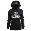 Kadınlar Giyim Tasarımcı Çift Kapüşonlular Casual Kapşonlu QUEEN KING Baskılı Sweatshirt Kazaklar