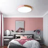 Ultra-tunn Macaron Runda 5cm Yta Mount Modern LED Taklampor för sovrum Vardagsrum Studierum Trä taklampa