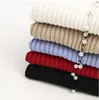 2019 Stylish Knitting Single Breasted Pearl Cardigan Sweater Woman Deep V-neck Long Sleeve Jumper kleding jerseis