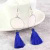 Boucles d'oreilles rondes simples à pompon anneau pendentif boucles d'oreilles dames intellectuelles élégantes en acier inoxydable cadeaux de la Saint-Valentin