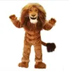 Haute qualité Lion mascotte Costume taille adulte courageux Lion dessin animé Costume fête déguisement usine directe 289E