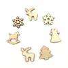 100 Pcs Wood Christmas Decorations Snowflake Wood Embellishment Christmas Tree Elk Decoration Gifts DIY Christmas Accessories BH2113 CY