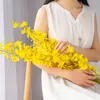 Желтый Искусственные цветы шелкового пластиковые цветочные свадебные украшения Поддельные цветы Домашнее украшение гостиницы Декор для вечеринок XD22456