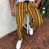 Man Broek 2019 Gloednieuwe Heren Skinny Slim Fit Bodem Streep Casual Hoge Broek met Pockets Workout Hip Hop Track Broek Y19073001