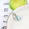 Высокое Качество Luckyshine 5 Шт. / Лот Топ-Продажи Швейцарский BlueTopaz Gemstone Стерлингового Серебра 925 Ожерелья Подвеска Свадебные Украшения