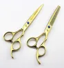 2pc / set Professionele Haar Snijden Schaar Haarschaar Kappers Schaar Kit Haar Straight Dunning Scissors Barber Salon Gereedschap