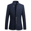 Blazer da uomo 2019 primavera e autunno nuovo business casual stile blazer con colletto stile cinese da uomo di grandi dimensioni M-5XL