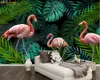 beibehang Custom photo wallpaper hand-painted tropical rainforest flamingo background wall papers home decor papel de parede