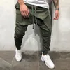 Männer Asymmetrische Layered Jogger Hose Hip Hop Streetwear Hosen Slim Fit Casual Kordelzug Close Bottom Lange Hosen 8J0869