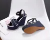[Caixa Orignal] Luxo New Womens Cunha De Salto Alto 12 cm Plataforma Sandálias Casuais Sexy Girl Ladies Shoes 34-40