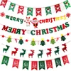 Decoraciones colgantes navideñas Pull Flags Banderín DIY Christmas Tree Deer Hanging Bunting Banner Home Decor Event Party Supplies