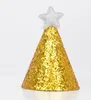 Ouro glitter brilhante topo chapéus adulto crianças mini cone chapéus festa de aniversário boné celebração do casamento festa decoração po prop pano de fundo 4575951