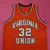 Virginia Union University Ben Wallace #32 Orange College Retro Basketball Jersey heren ED Custom Number Name Jerseys