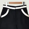2019 outono inverno preto clássico contraste cor tweed painéis botões curtos mini mulheres shorts moda o1115250m