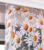 Modern Tulle Curtains for Living Room Bedroom Kitchen Curtain Yellow Floral Window Treatment Curtain Panel Drape Home Decoration