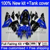 Corpo + serbatoio per KAWASAKI ZX1000 CC ZX 10 R ZX-10R 2004 2005 214MY.80 Nero Blu ZX10R 04 05 ZX1000C 1000CC ZX 10R 04 05 Carene ABS