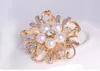 Crystal Pearl Flower Brooches Pins Pearl Corsage Silver Gold brooch Wedding Corsage gift