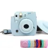 5 kleuren mode eenvoudige effen kruis lichaam sling lederen case camerakas voor fujifilm instax mini 9