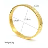 Titanium Stainless Steel Bangle Punk Roman Numeral Gold Color Bracelets Love Letter Bracelet Men Women Bangles