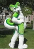 2018 novo verde husky fursuit traje da mascote de pelúcia tamanho adulto halloween natal festa costumes258k