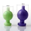 Tappo a bolla in vetro colorato Fumo 25mm / 28mmOD direzionale universale CarbCap Accessori per fumatori per bordo smussato Quarzo Banger Dab Rig